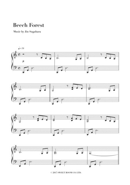 Beech Forest Gentle Easy Piano Solo Largo Sheet Music