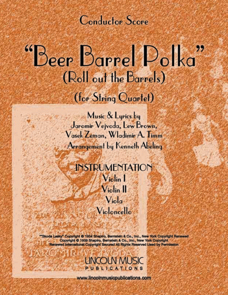 Beer Barrel Polka Roll Out The Barrel For String Quartet Sheet Music