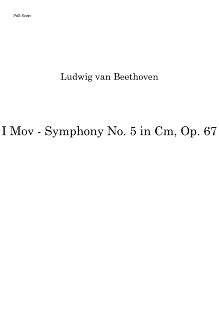 Free Sheet Music Beethoven 5th Symphony For Brass Quintet
