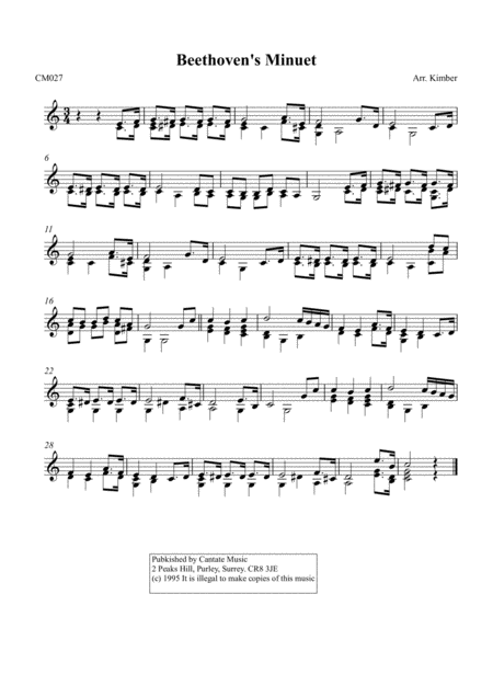 Beethoven Minuet Sheet Music