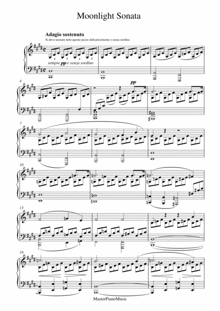 Free Sheet Music Beethoven Moonlight Sonata Full