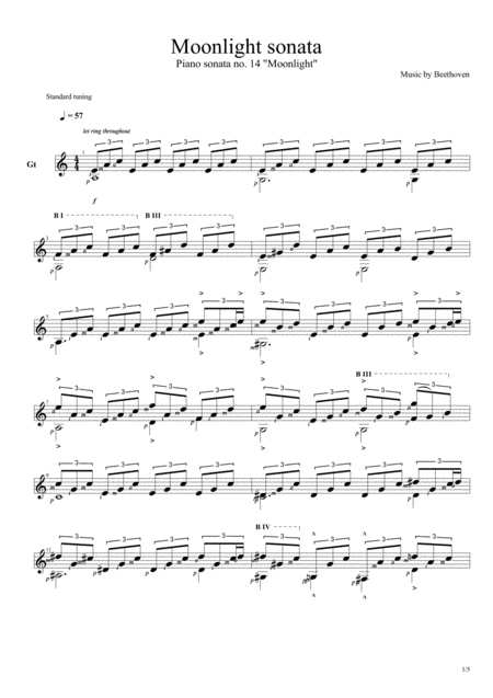 Beethoven Moonlight Sonata Sheet Music