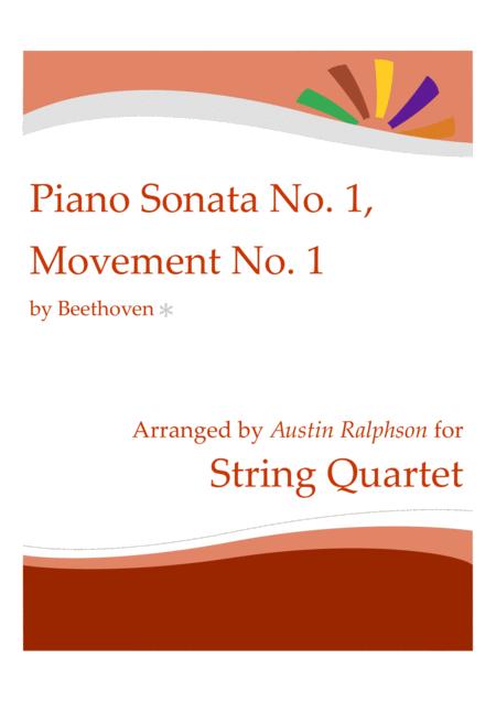 Beethoven Piano Sonata No 1 Opus 2 No 1 1st Movement String Quartet Sheet Music