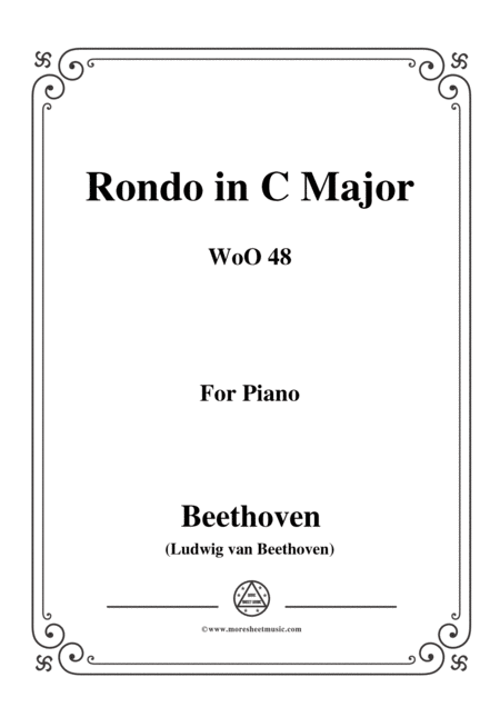 Free Sheet Music Beethoven Rondo In C Major Woo 48 For Piano