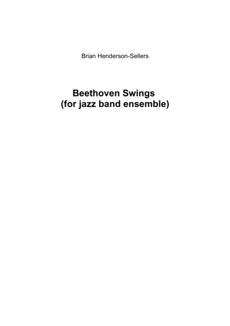 Free Sheet Music Beethoven Swings For Jazz Band Ensemble
