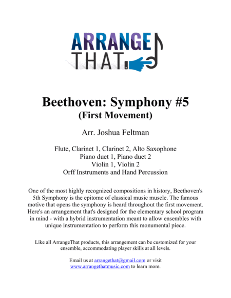 Free Sheet Music Beethoven Symphony 5 First Movement