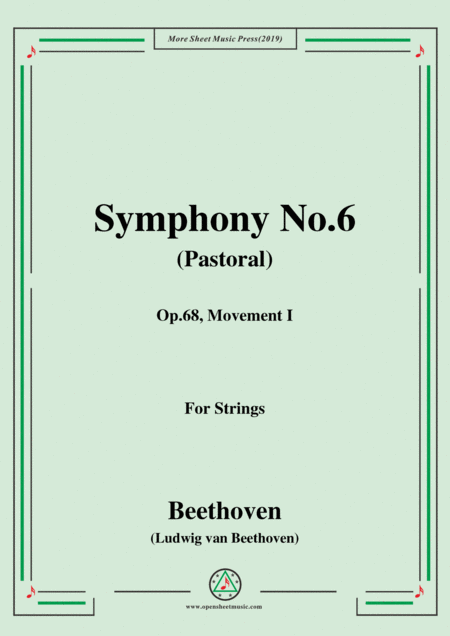 Beethoven Symphony No 6 Pastoral Op 68 Movement I For Strings Sheet Music