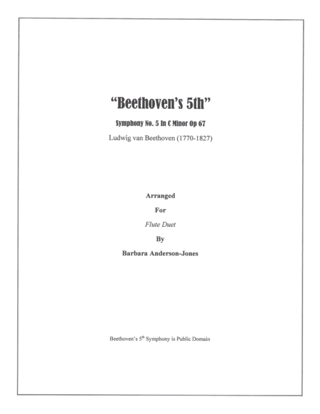 Beethovens 5th Flute Duet Sheet Music