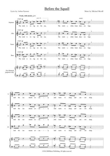 Free Sheet Music Before The Squall From Mariner Songs