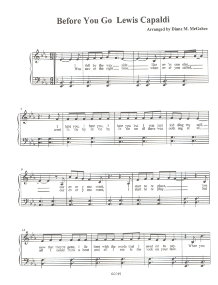 Free Sheet Music Before You Go