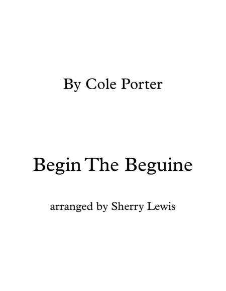 Begin The Beguine String Quartet For String Quartet Sheet Music