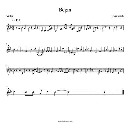 Begin Sheet Music