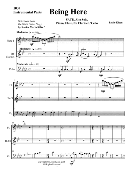 Being Here Instrumental Parts Sheet Music