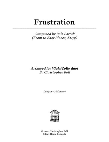 Free Sheet Music Bela Bartok Frustration From 10 Easy Pieces Viola Cello Duet