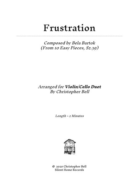 Free Sheet Music Bela Bartok Frustration From 10 Easy Pieces Violin Cello Duet