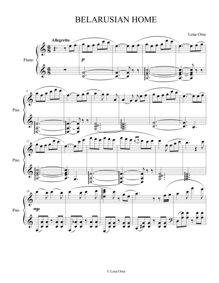 Belarusian Home Sheet Music