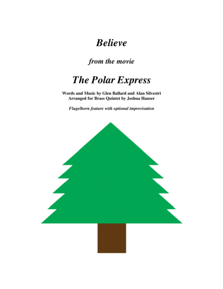 Believe From The Polar Express For Brass Quintet Sheet Music