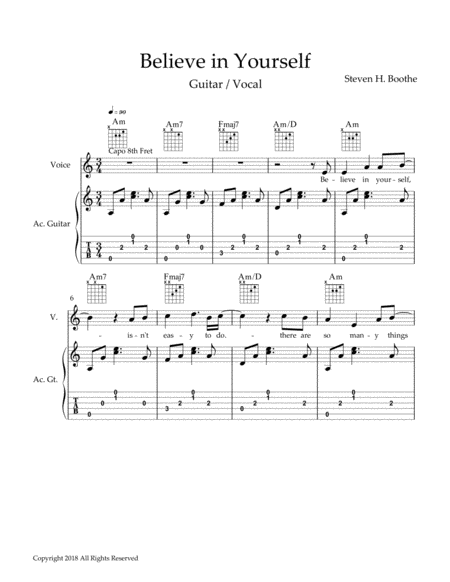 Believe In Yourself Tab Sheet Music