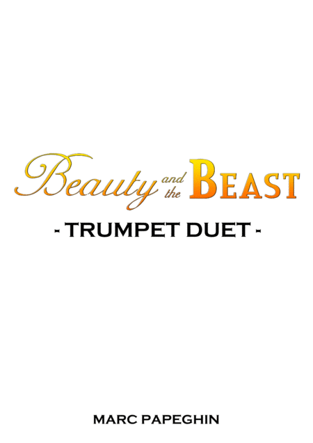 Free Sheet Music Belle From Beauty And The Beast Trumpet Duet