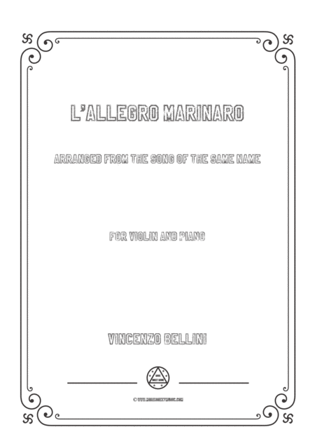 Free Sheet Music Bellini L Allegro Marinaro For Violin And Piano