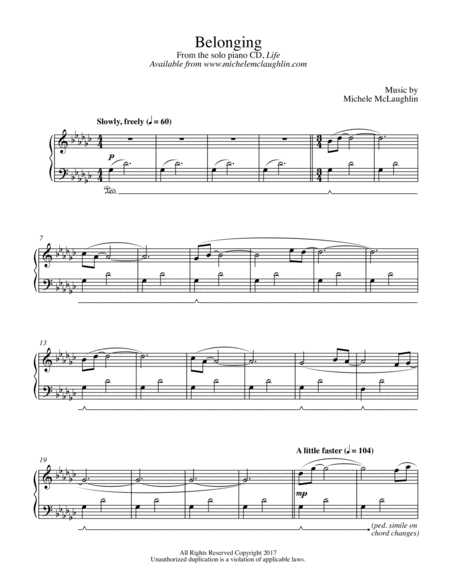 Belonging Sheet Music