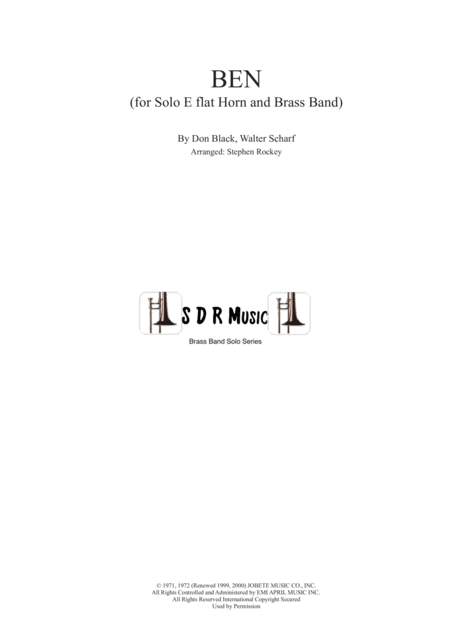 Ben For Solo Eb Horn And Brass Band Sheet Music