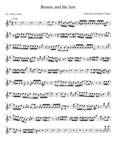 Free Sheet Music Bennie And The Jets Violin Solo