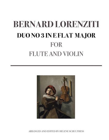 Free Sheet Music Bernard Lorenziti Duo No 3 In E Flat Major For Flute And Violin