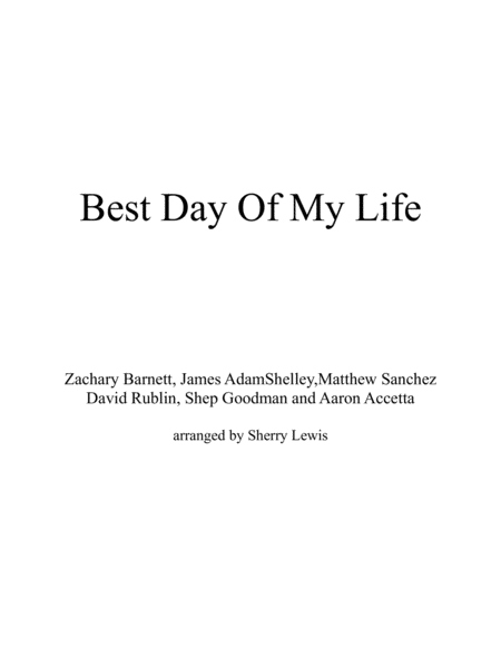 Free Sheet Music Best Day Of My Life String Trio For String Trio