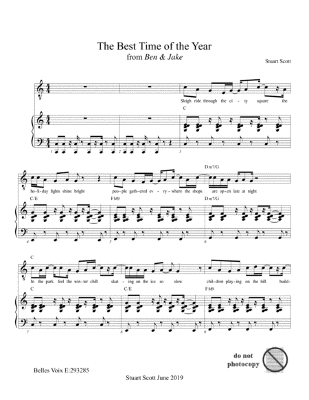 Best Time Of The Year From The Musical Ben Jake Sheet Music