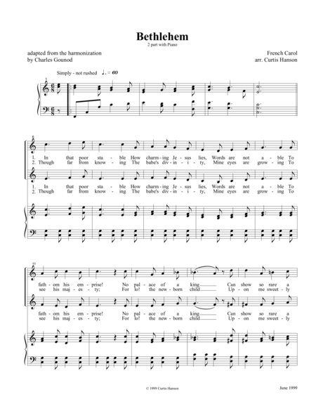 Bethlehem Sa Sheet Music