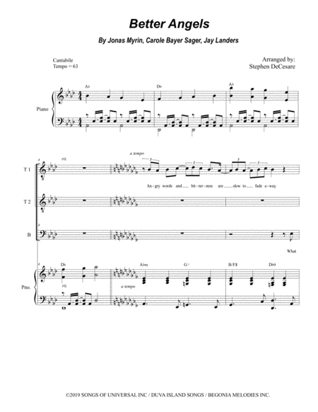 Better Angels For Ttb Sheet Music