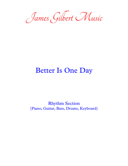 Free Sheet Music Better Is One Day