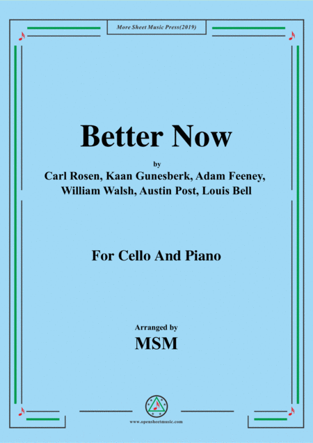 Free Sheet Music Better Now For Cello And Piano