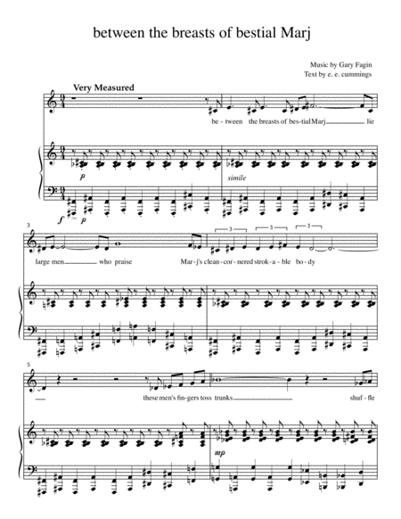 Free Sheet Music Between The Breasts Of Bestial Marj For Voice And Piano