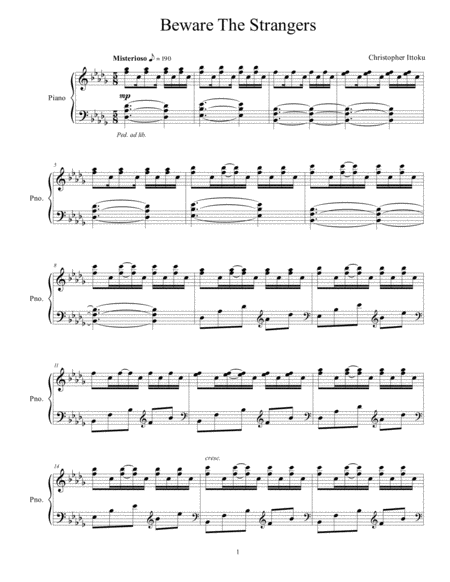 Beware The Strangers Sheet Music