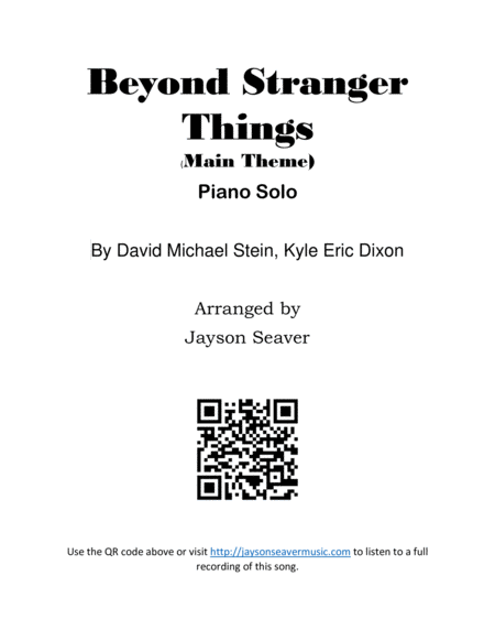 Beyond Stranger Things Theme Song Sheet Music