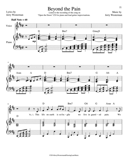 Free Sheet Music Beyond The Pain