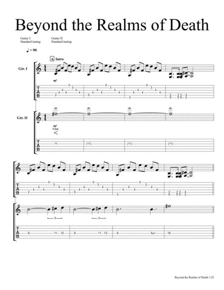 Beyond The Realms Of Death Sheet Music