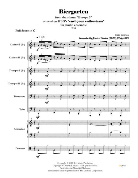 Biergarten From Curb Your Enthusiasm Full Score Set Of Parts Sheet Music