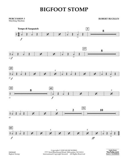 Big Foot Stomp Percussion 3 Sheet Music