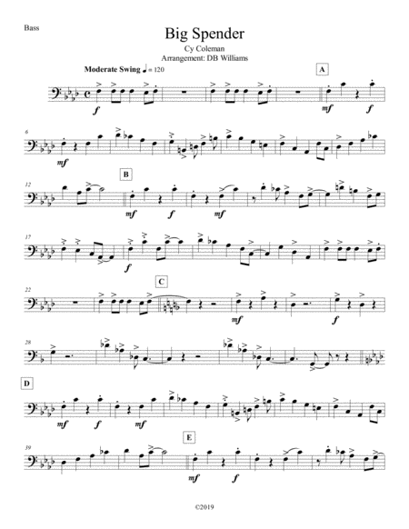 Big Spender Bass Sheet Music