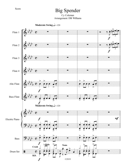 Free Sheet Music Big Spender Flute Choir