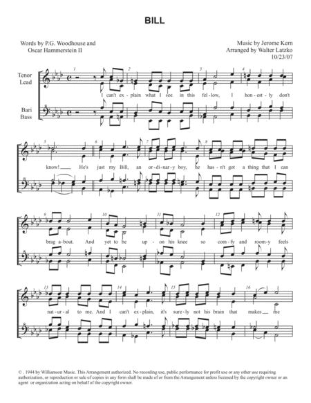 Bill Sheet Music