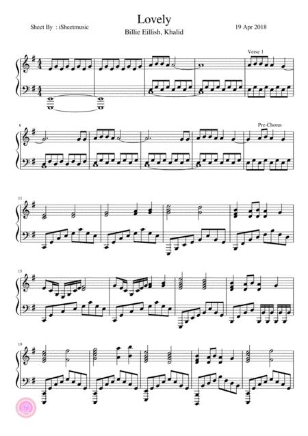 Free Sheet Music Billie Eilish Khalid Lovely