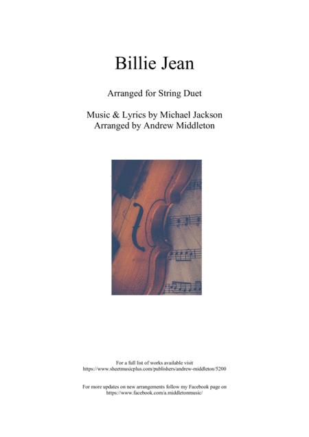 Free Sheet Music Billie Jean Arranged For String Duet