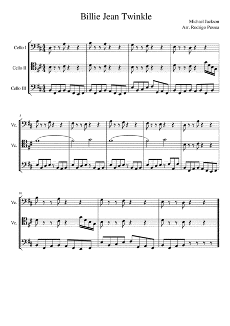 Free Sheet Music Billie Jean Twinkle