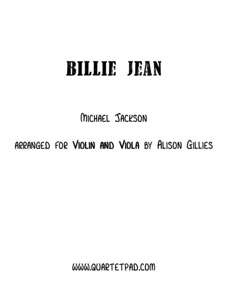 Billie Jean Violin And Viola Duet Sheet Music