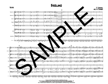 Birdland For Brass Quintet Rhythm Section Sheet Music