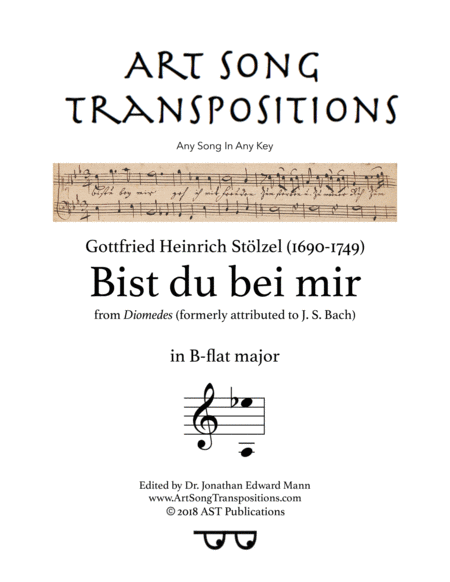 Free Sheet Music Bist Du Bei Mir B Flat Major